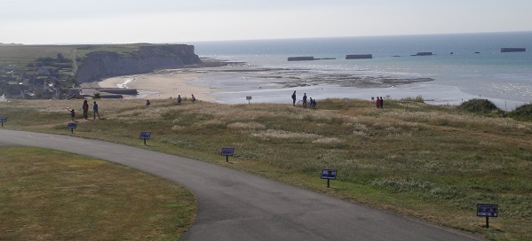 D Day landings Gold Beach at Arromanches, Mulberry Harbour
